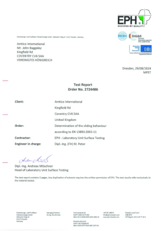 EPH Test Certificate