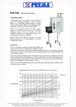 Produktblad och Beställningsunderlag PRE-V35