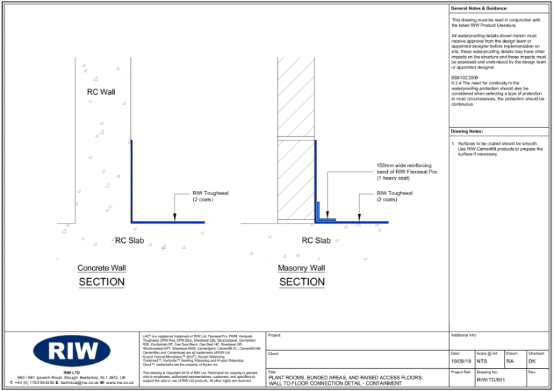 RIW Toughseal Typical Detail - RIW-TD-501