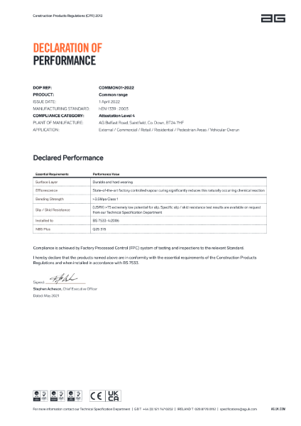 Common Flagstones - Declaration of Performance