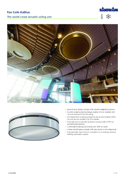 KaDius Fan Coil - Product Data Sheet