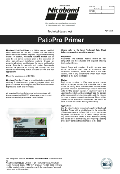 PatioPro Primer datasheet