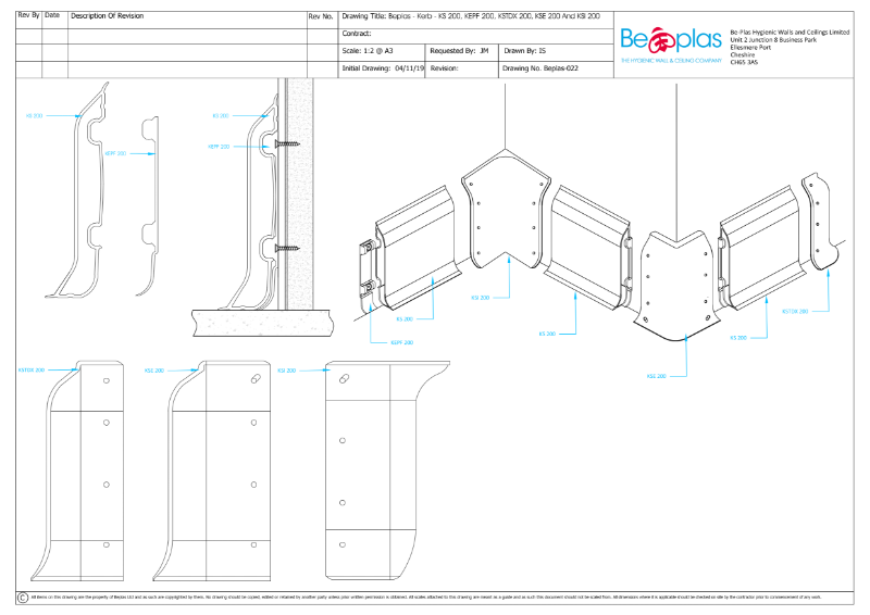 Beplas Elite Kerb 200mm detail drawing