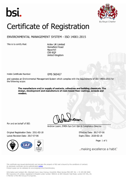 ISO 14001:2015 Certificate