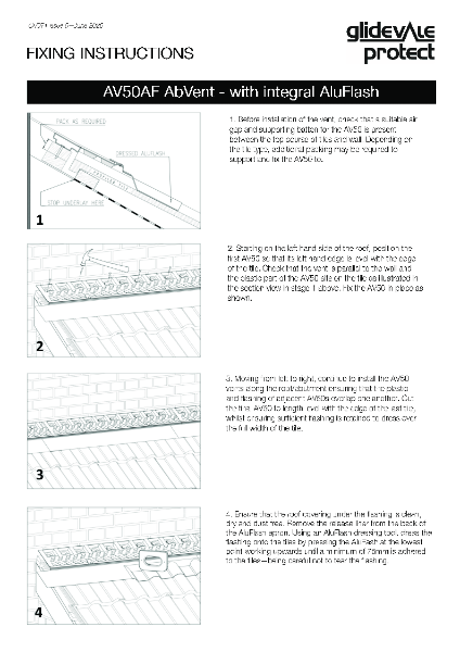 Glidevale Protect - Fixing Instructions - AV50 Abutment Vent