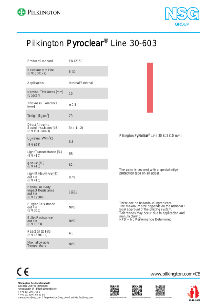 Pilkington Pyroclear® Line 30-603