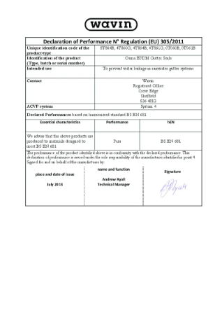 Osma Rainwater - DoP (EU) 305/2011