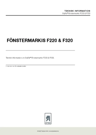 StyRa Teknisk information F220-F320