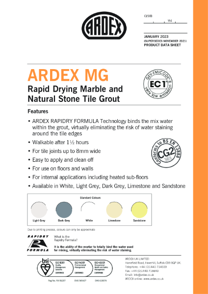 ARDEX MG Datasheet