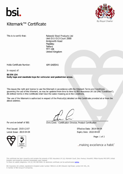 Kitemark Certificate