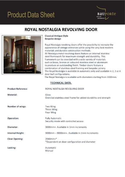 Bauporte Royal Nostalgia Revolving Door