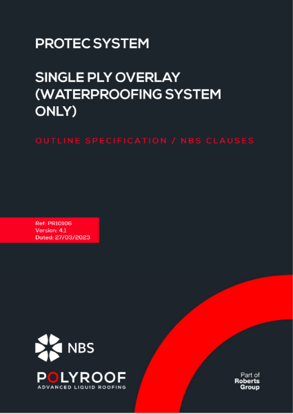 Outline Specification - PR10106 Protec to Single-Ply (Overlay)