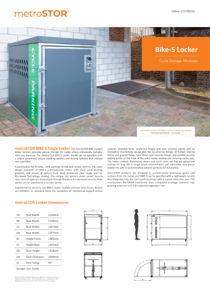 Bike-S Single Locker Data Sheet