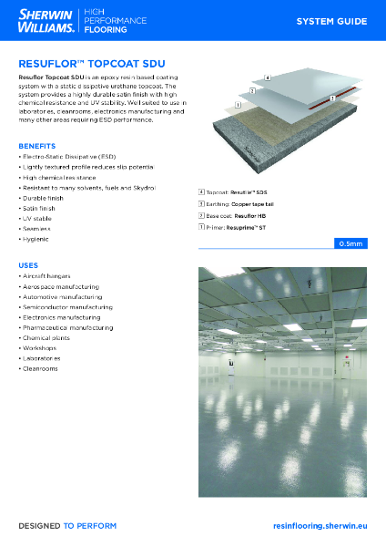 Resin Flooring System Resuflor Topcoat SDU System Guide
