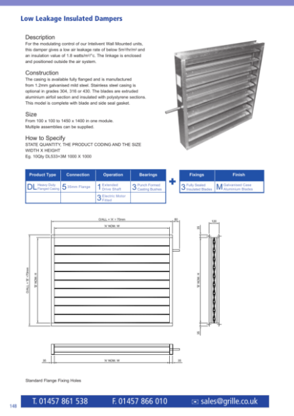 Low Leakage Insulated Dampers