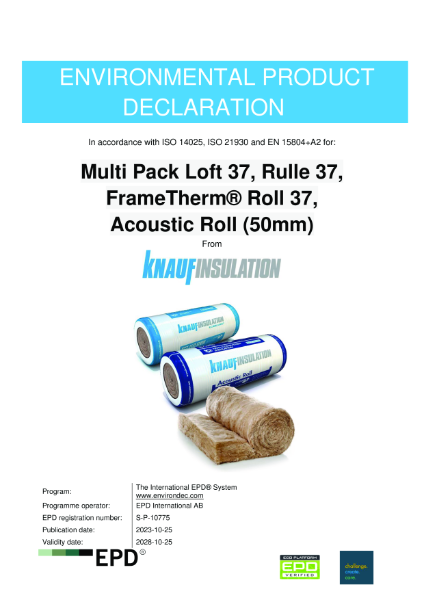 Knauf Insulation Acoustic Roll 50mm EPD