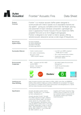 Frontier Fins Datasheet