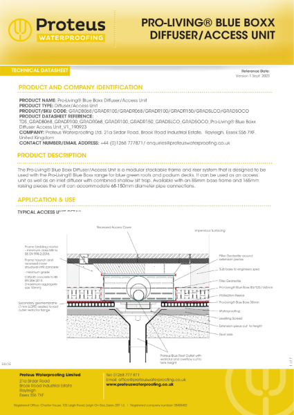 Product Data Sheet - Pro-Living® Blue Boxx Diffuser/Access Unit