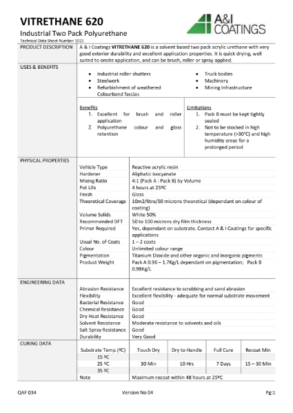 Vitrethane 620 Technical Data Sheet
