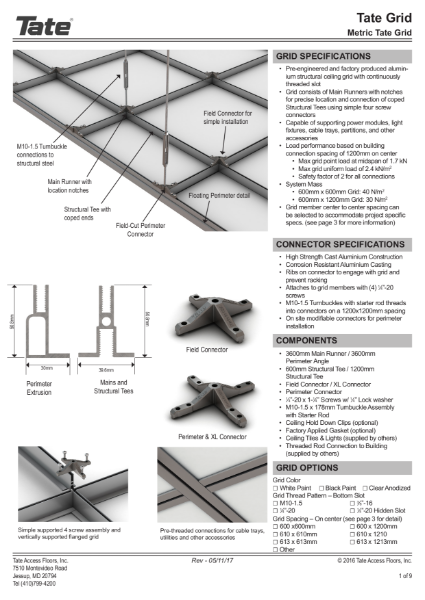 Tate Grid Structural Ceiling datasheet