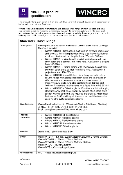 WT-Steelwork-Ties-NBS-Datasheet-(EX-59-0)