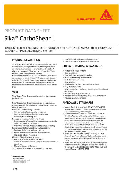 Product Data Sheet - Sika® CarboShear L