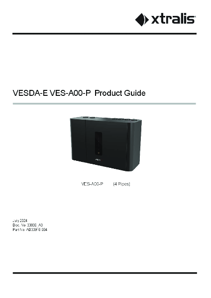 XTRALIS VESDA VES-A00-P 4 pipe Scanner without Display Product Design Guide