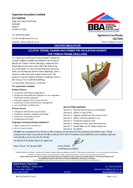 BBA Agrément Certificate