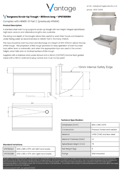 Product Data Sheet - VPST800RH (02)