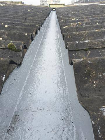 Liquid Gutter Liner on asbestos cement roof