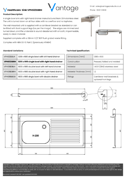 Product Data Sheet - VPHS12SBRH