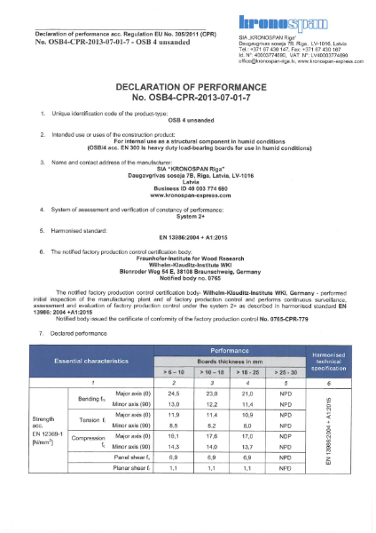 OSB 4 Declaration of Performance