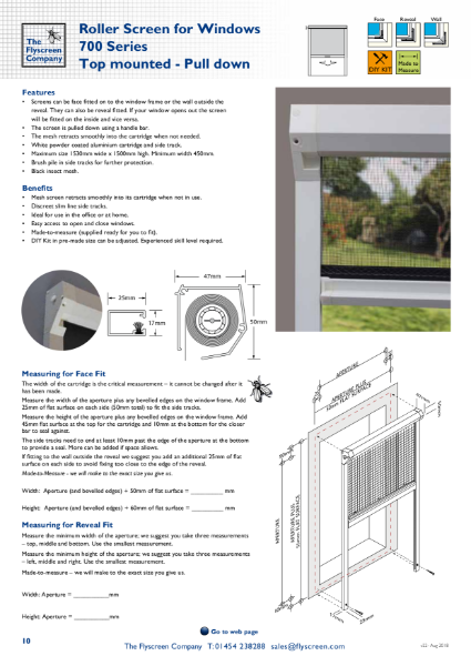 Roller Window Fly Screen - S700