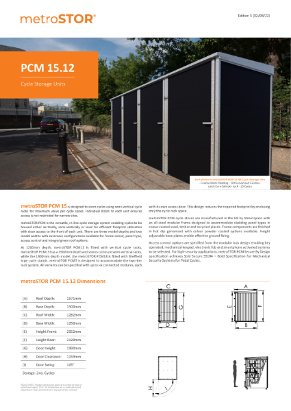 PCM 15.12 Data Sheets