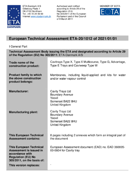 European Technical Approval (ETA)