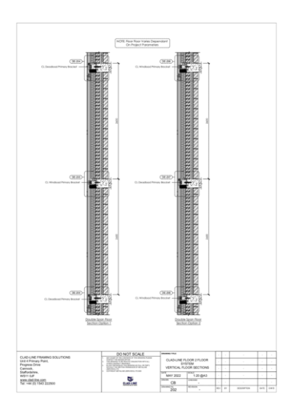 CL-F2F-TD-Vertical Floor Section Technical Drawing