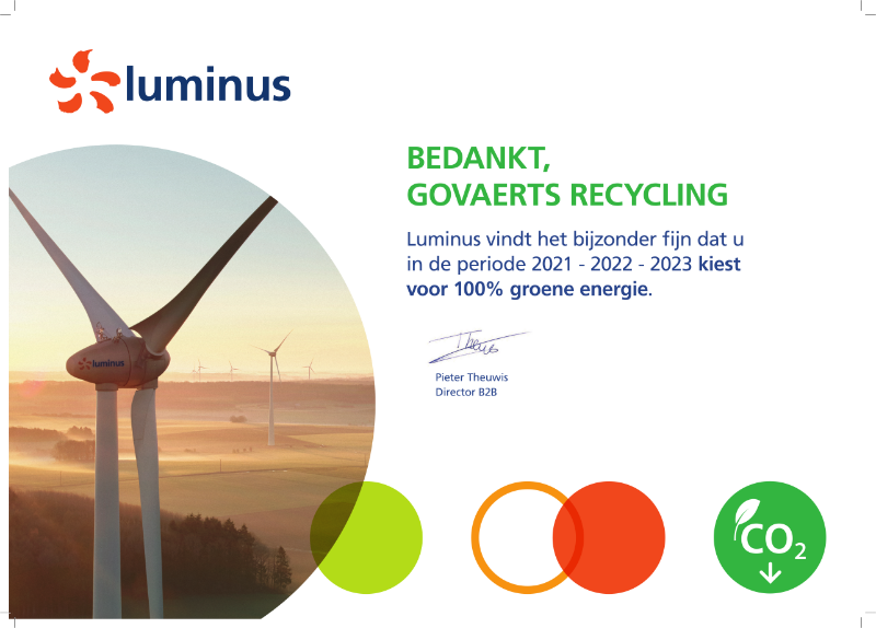 EDF Luminus Certificate for Green Energy