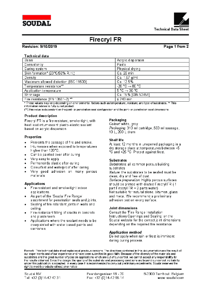 Firecryl FR TDS