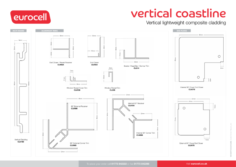 Vertical Coastline Cladding Product Chart