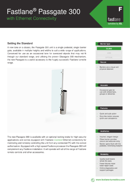 Fastlane Passgate 300 Data Sheet