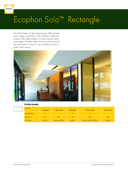 Data Sheet - Solo Rectangle