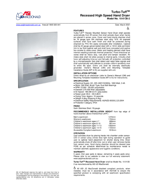 TURBO-Tuff Specification Sheet