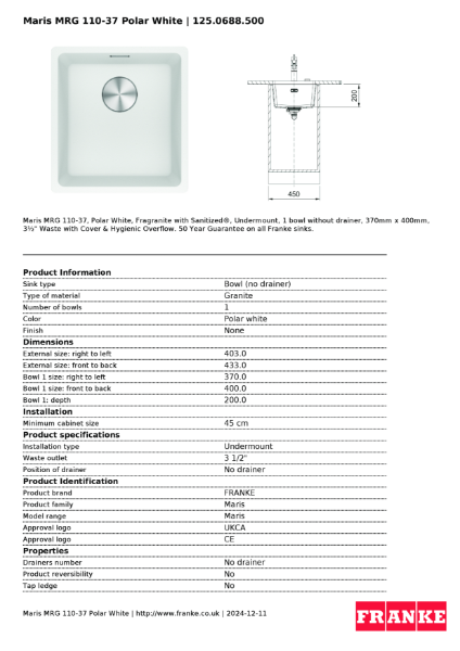 Product Sheet 125.0688.500