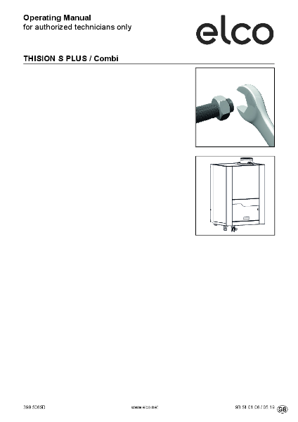 ELCO Thision S Plus - Installation Manual