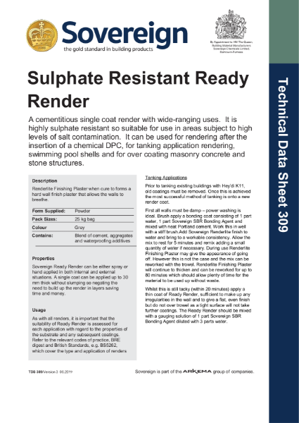 Sulphate Resistant Ready Render TDS