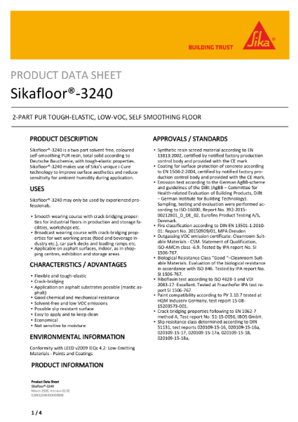 Product Data Sheet - Sikafloor 3240