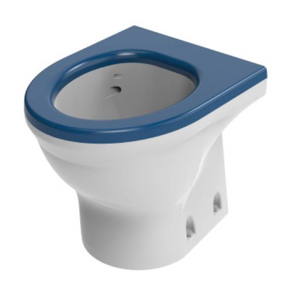 Dudley Resan Standard Height WC Pan Floor Fixed Blue Seat [V2