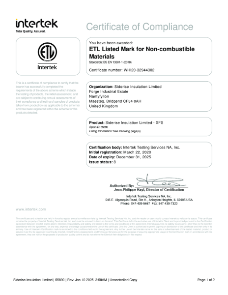 Intertek US: WHI20-32944302 Iss. 8