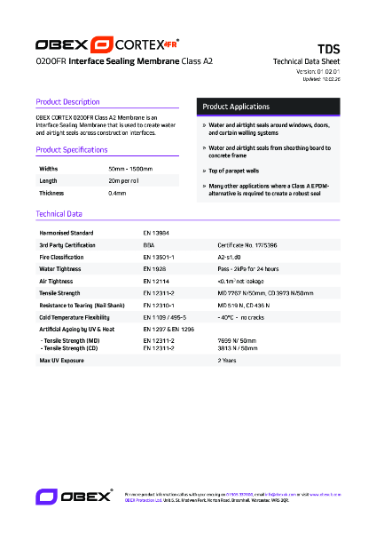 OBEX CORTEX 0200FR Class A2 ISM - TDS
