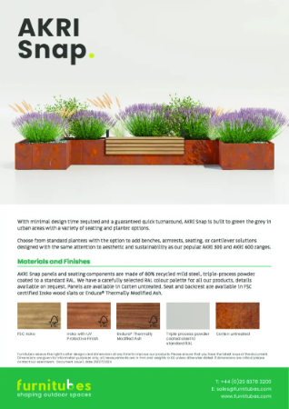 Furnitubes AKRI-Snap - Technical Data Sheet